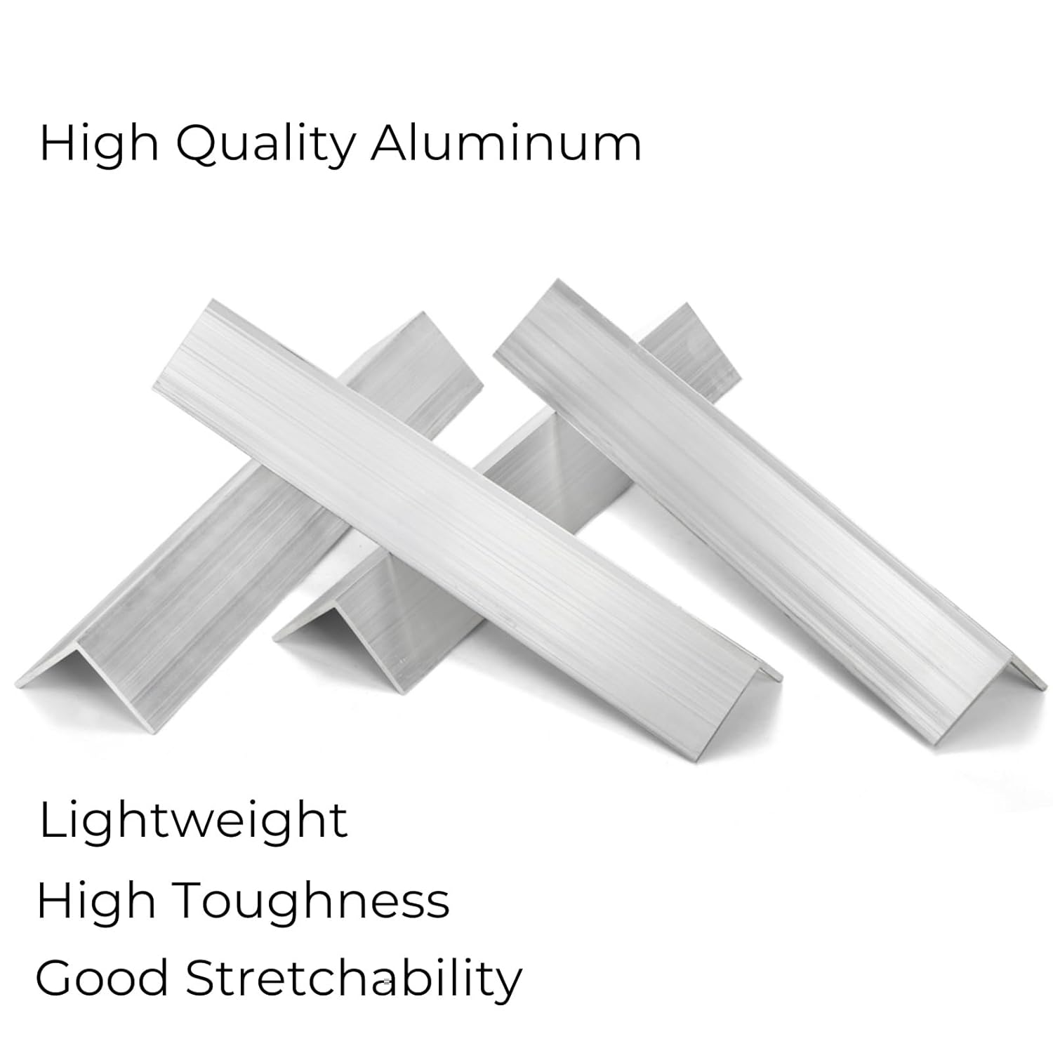 4 Pack Aluminum Angle 6061, 2" x 2"x 1/8" Stock, Bars 12" Length, 90-Degree Angled Extrusion, T5 Temper Mill V1259-DP01-A-898