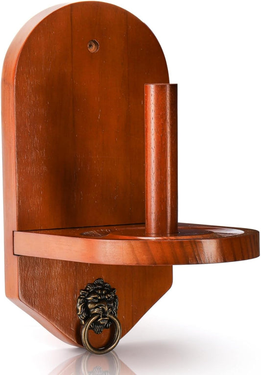 Wall Mounted Cone Chalk Holder, Solid Wood Pool Hand Billiards Table Holder with Beveled Edge and Hardware, V1259-DP01-A-913