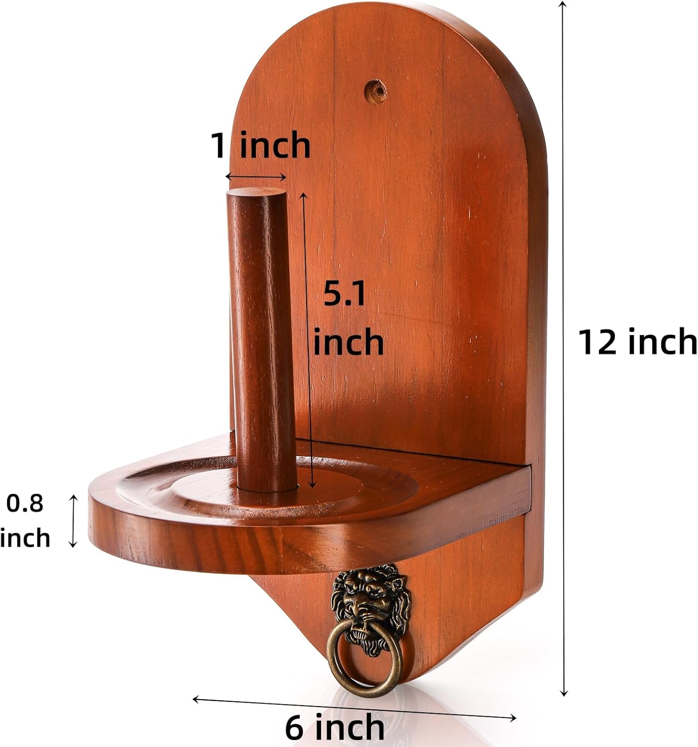 Wall Mounted Cone Chalk Holder, Solid Wood Pool Hand Billiards Table Holder with Beveled Edge and Hardware, V1259-DP01-A-913