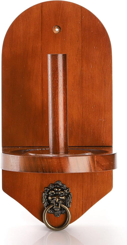 Wall Mounted Cone Chalk Holder, Solid Wood Pool Hand Billiards Table Holder with Beveled Edge and Hardware, V1259-DP01-A-913