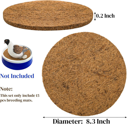 15 Packs Pigeon Nest Pads, Bird Breeding Mat for Chicken, Natural Coconut Fiber Egg Mat, Nesting Bowl Box Pad V1259-DP01-A-915