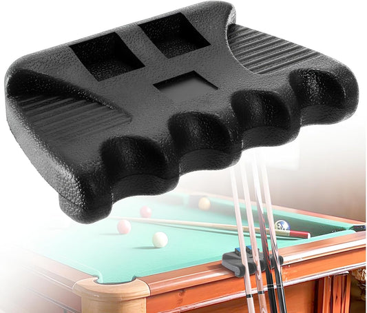 4 Holes Pool Cue Holder, Portable Weighted Rack, Mini Non-slip Stick Holder Claw with 2 Chalk Holders, Heavy V1259-DP01-A-936