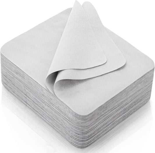 100 Pack Microfiber Glasses Cleaning Cloth, Ultra Soft Eyeglasses Wipe Suede, Washable Cleaner for Lens, V1259-DP01-A-945