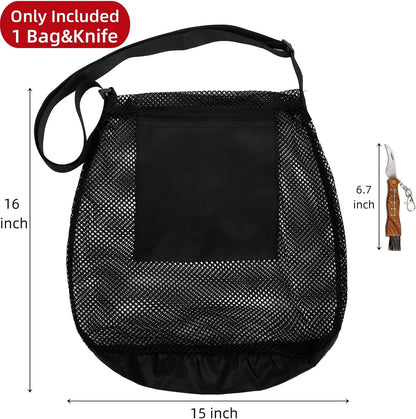 Foraging Bag, 2 Pcs Mushroom Kit with Bag and Foldable Knife, Morel Picking Basket, Practical Collecting V1259-DP01-A-958