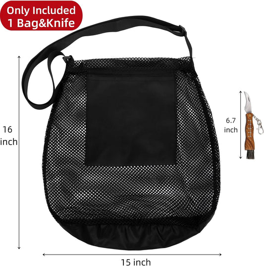 Foraging Bag, 2 Pcs Mushroom Kit with Bag and Foldable Knife, Morel Picking Basket, Practical Collecting V1259-DP01-A-958