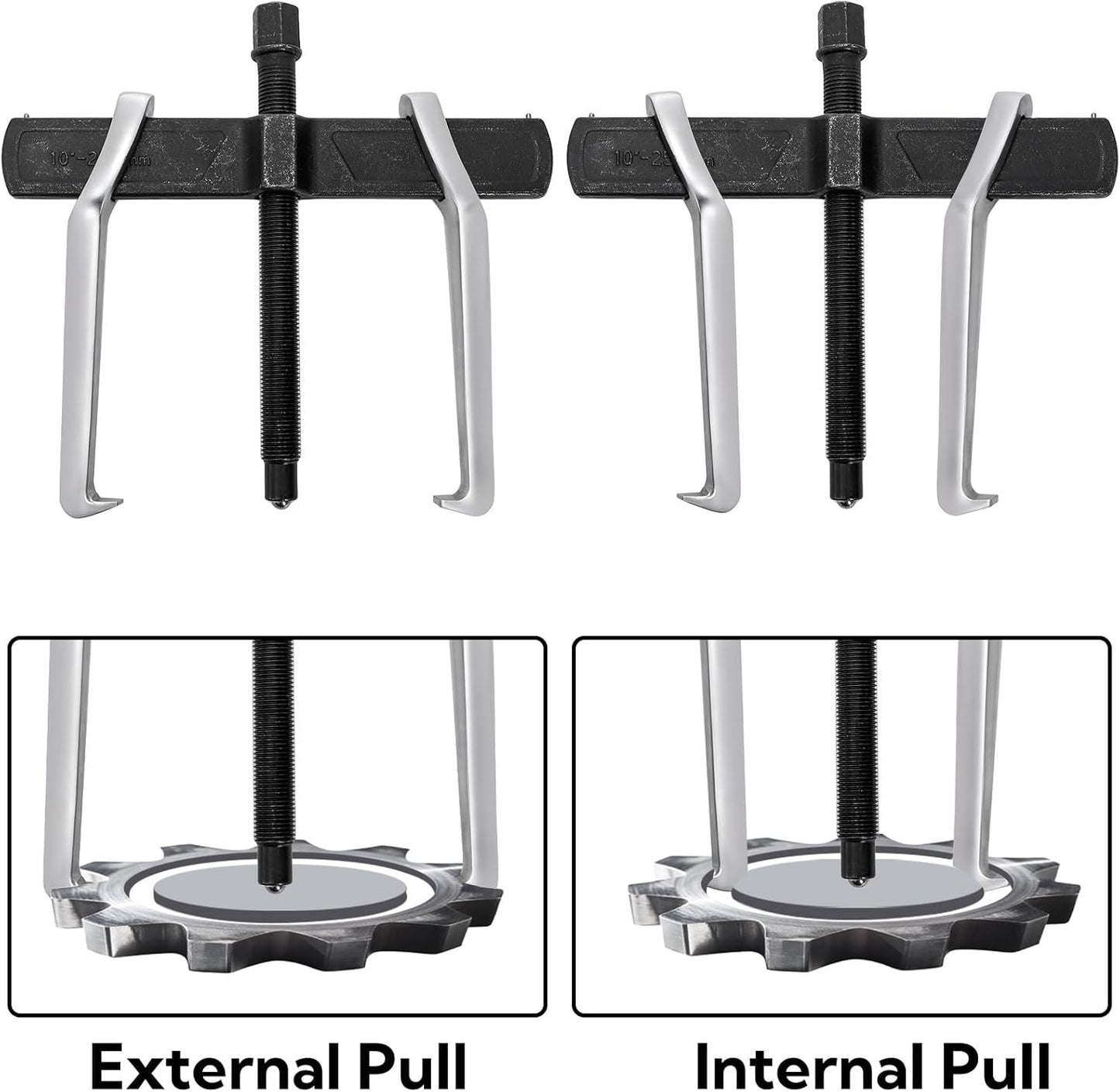 2-Jaw Gear Puller, 10 Inch Two Claws Puller Tool, Adjustable Steel Bearing Pulling Device, Heavy Duty Removal V1259-DP01-A-973