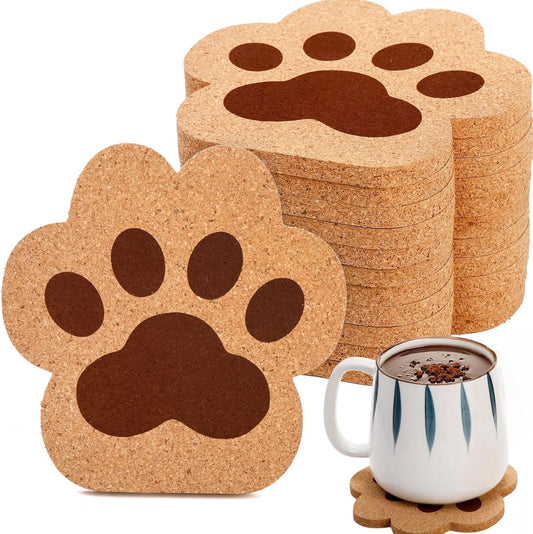 12 Pack Cork Coasters for Drinks, 4.7" Absorbent Cup Mat Set, Heat Resistant Kitchen Coasters, Reusable Cat V1259-DP01-A-974