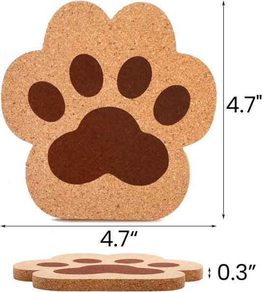 12 Pack Cork Coasters for Drinks, 4.7" Absorbent Cup Mat Set, Heat Resistant Kitchen Coasters, Reusable Cat V1259-DP01-A-974