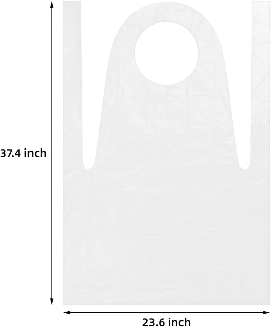 250 Pack Disposable Aprons, Waterproof Clear Plastic Smocks for Adults Painting Party, Cooking, Housework, V1259-DP01-A-976