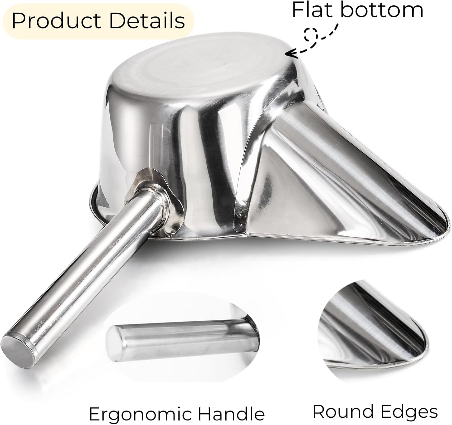 2 Pack 55 OZ Metal Ice Scoop, Large Stainless Steel Scooper, Heavy-Duty Flat Bottom Scoops, Stackable Durable V1259-DP01-A-977