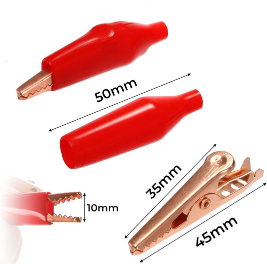 30 Packs Copper Alligator Electric Clips, Electrical Test Gator Jumper with Protective Insulation Cover, V1259-DP01-A-980