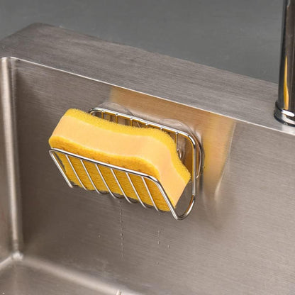 Sponsrek - Kitchen Gully Stone Sponsrek - Stainless Steel Suction Cup - Sponsholder - Silver V1259-DP01-BO-103