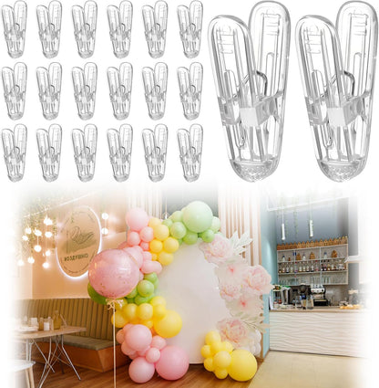 Plastic clips - pack of 20 - Balloon arch clips - Plastic spring clips - 2.4 inches - Sturdy clips - For V1259-DP01-BO-106
