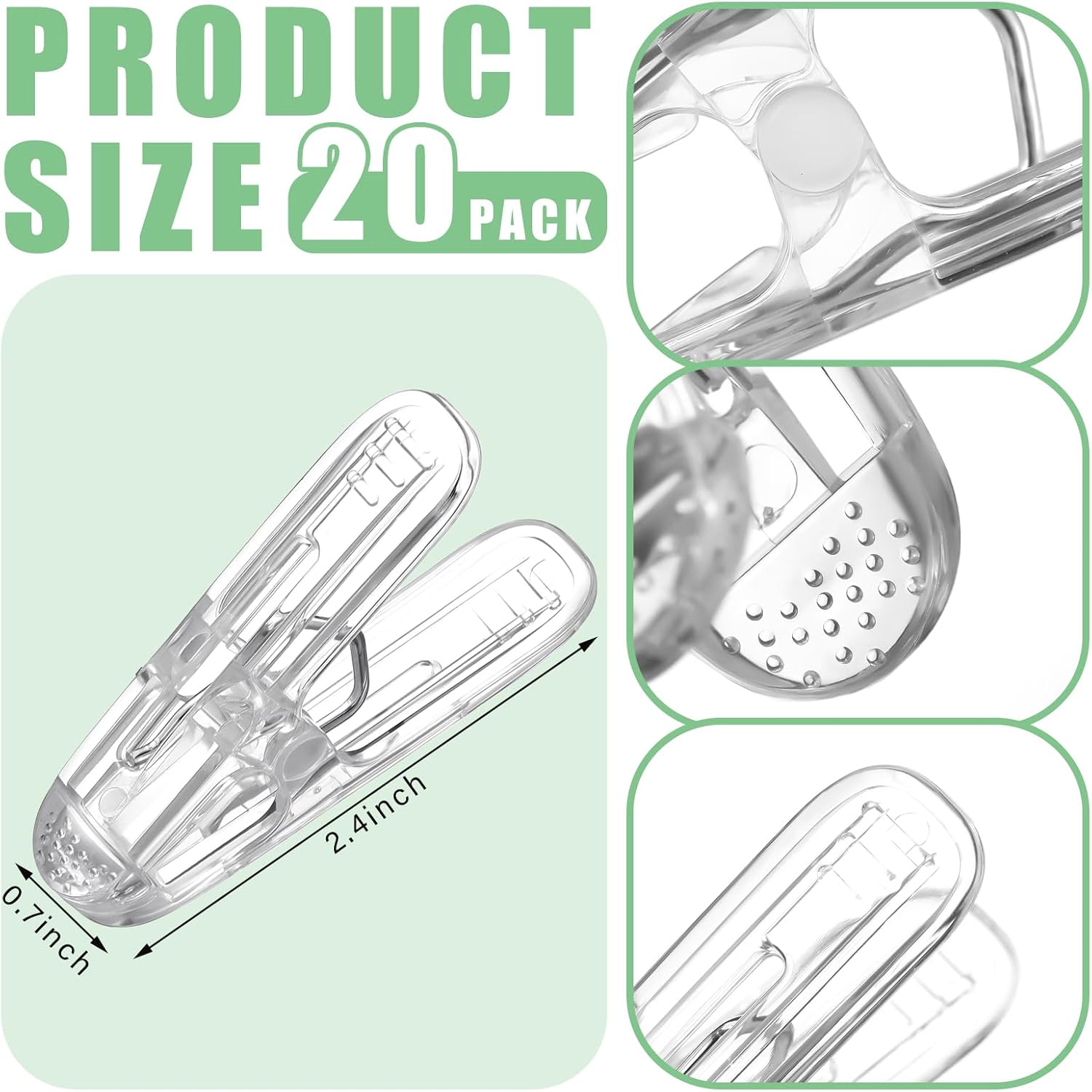 Plastic clips - pack of 20 - Balloon arch clips - Plastic spring clips - 2.4 inches - Sturdy clips - For V1259-DP01-BO-106