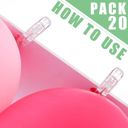 Plastic clips - pack of 20 - Balloon arch clips - Plastic spring clips - 2.4 inches - Sturdy clips - For V1259-DP01-BO-106