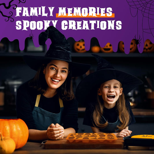 Halloween Molds - Silicone Molds - Chocolate Molds - 2-Pack - 3D Halloween Chocolate - Candy - Gummy Molds - V1259-DP01-BO-108
