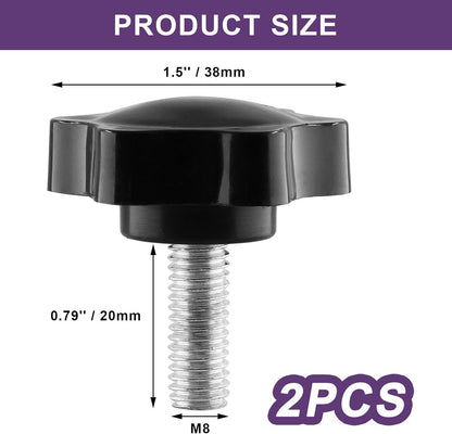 Screw - M8 x 20mm - Star-shaped knob - 2 pieces - Plastic - Hexagonal - Hand-tightening screw - For V1259-DP01-BO-112