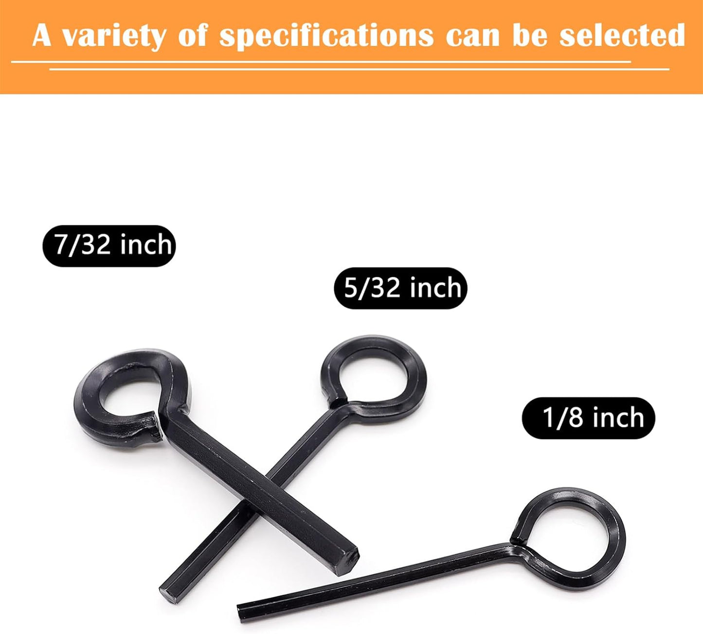 Schroevendraaiers - Socket keys - 12 pieces - Black - 7/32 inch - 5/32 inch - 1/8 inch - Standard hex - Metal V1259-DP01-BO-118