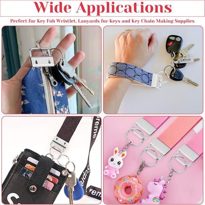 Keychain Hardware Kit - 50 pieces - Lanyard Keychains - 1 inch - With Keychain Pliers - Hardware Supplies for V1259-DP01-BO-120