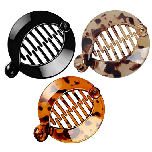 Hairpins - 3 pieces - Banana hairpin - Small banana hair comb - Fishbone hairpin - Side comb - Round - Horse V1259-DP01-BO-122