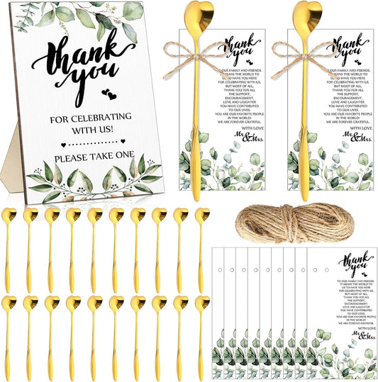 Party gifts - Wedding - Tea strainers - 25 pieces - Heart-shaped spoons - Stainless steel - Coffee and V1259-DP01-BO-126