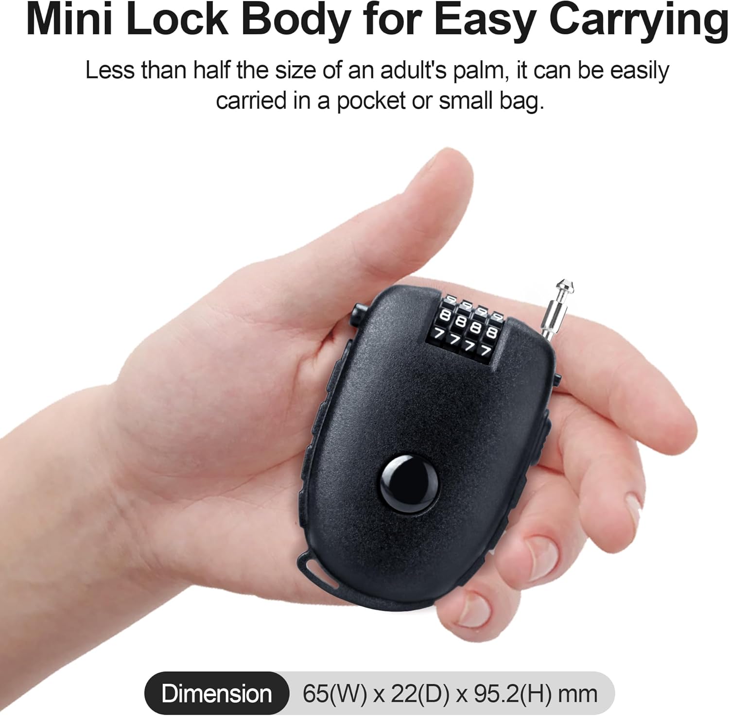 Snowboardslot - 4-position combination 27.5 inch - retractable cable lock - for snowboards, bikes, luggage, V1259-DP01-BO-13
