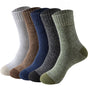 Socks - Thick - Warm - 5 pairs - Men's - Winter - Mid-calf socks - Outdoor hiking socks - Terry sole socks V1259-DP01-BO-133