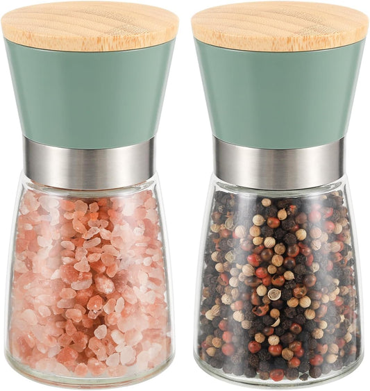 Grinder - Salt and pepper mill - Adjustable grind size - Wooden lid - Stainless steel - Coarse salt and V1259-DP01-BO-134