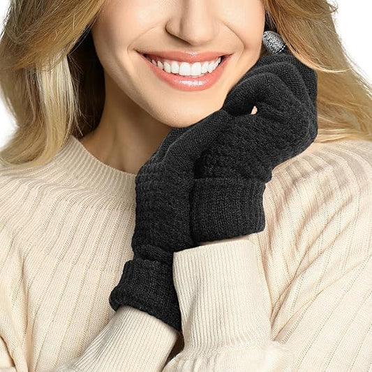 Winter gloves - Fleece gloves - Warm - Soft - Touchscreen gloves - Ladies' winter gloves - Suitable for cold V1259-DP01-BO-142