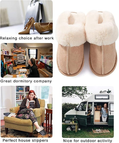 Slippers - Plush Slippers - Winter Slippers - Lounge Slippers - Soft - Warm - Non-slip - Beige - Size 40/41 V1259-DP01-BO-152