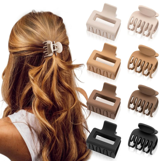 Hairpins - claw clips - ladies' hairpins - ladies' hair accessories - matte hairpins - 8 pieces - rectangular V1259-DP01-BO-153