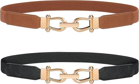 Women's elastic waistband - Retro waistband - Elastic band - Leather belt - Elastic - Tailored waistband - 2 V1259-DP01-BO-155