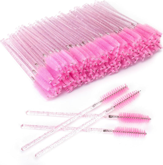 Lash Brush - 100 pieces - Disposable Lash Brush - For Eyelash Extensions - Pink - Crystal Mascara Stick - V1259-DP01-BO-157