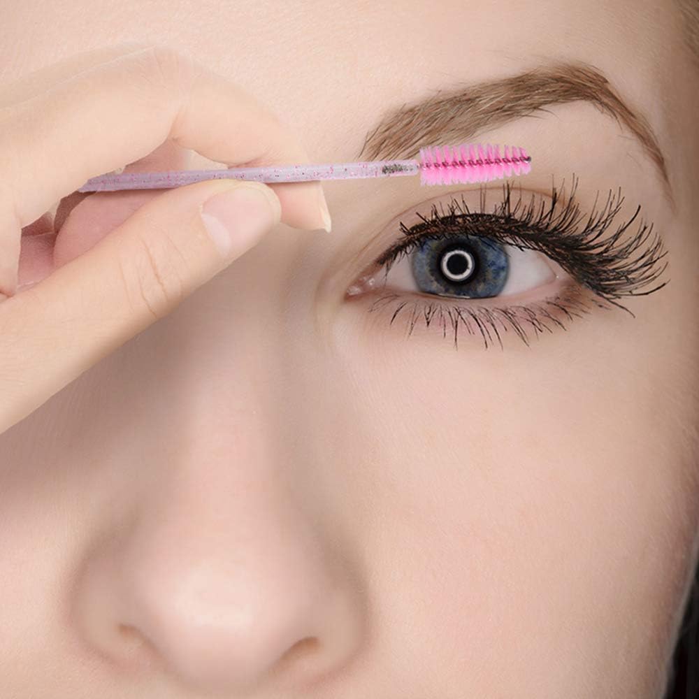 Lash Brush - 100 pieces - Disposable Lash Brush - For Eyelash Extensions - Pink - Crystal Mascara Stick - V1259-DP01-BO-157