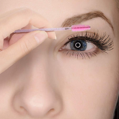 Lash Brush - 100 pieces - Disposable Lash Brush - For Eyelash Extensions - Pink - Crystal Mascara Stick - V1259-DP01-BO-157