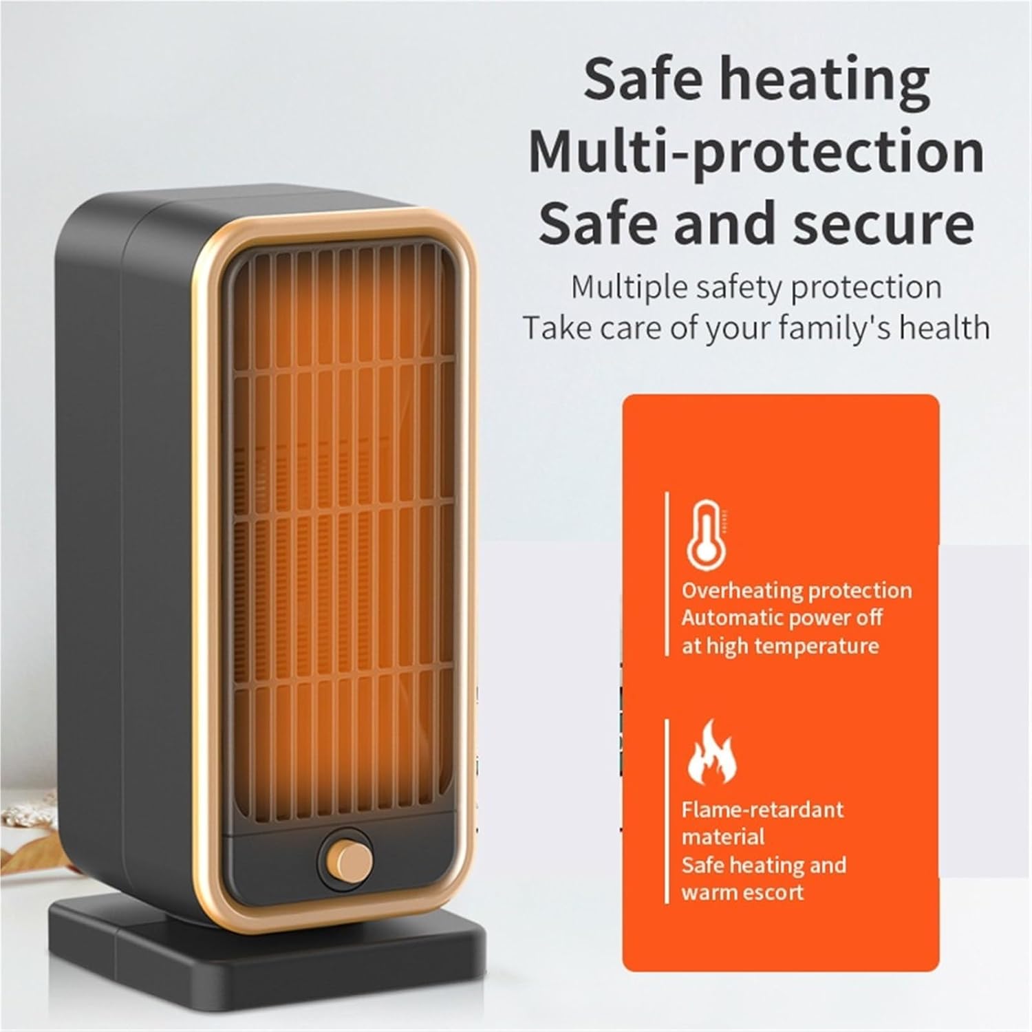 Electric heater - Indoor electric heater - Fan heater for household use - 500W - Ceramic heating element - V1259-DP01-BO-162