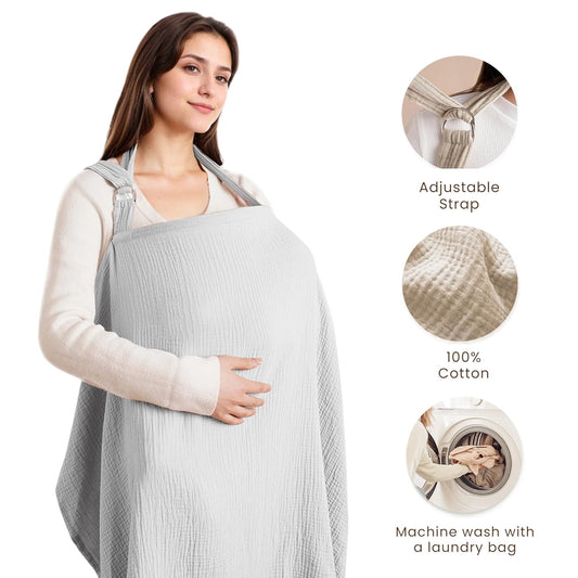 Breastfeeding bib - Smooth woven fabric for breastfeeding babies - Breathable - Pure cotton - Breastfeeding V1259-DP01-BO-163
