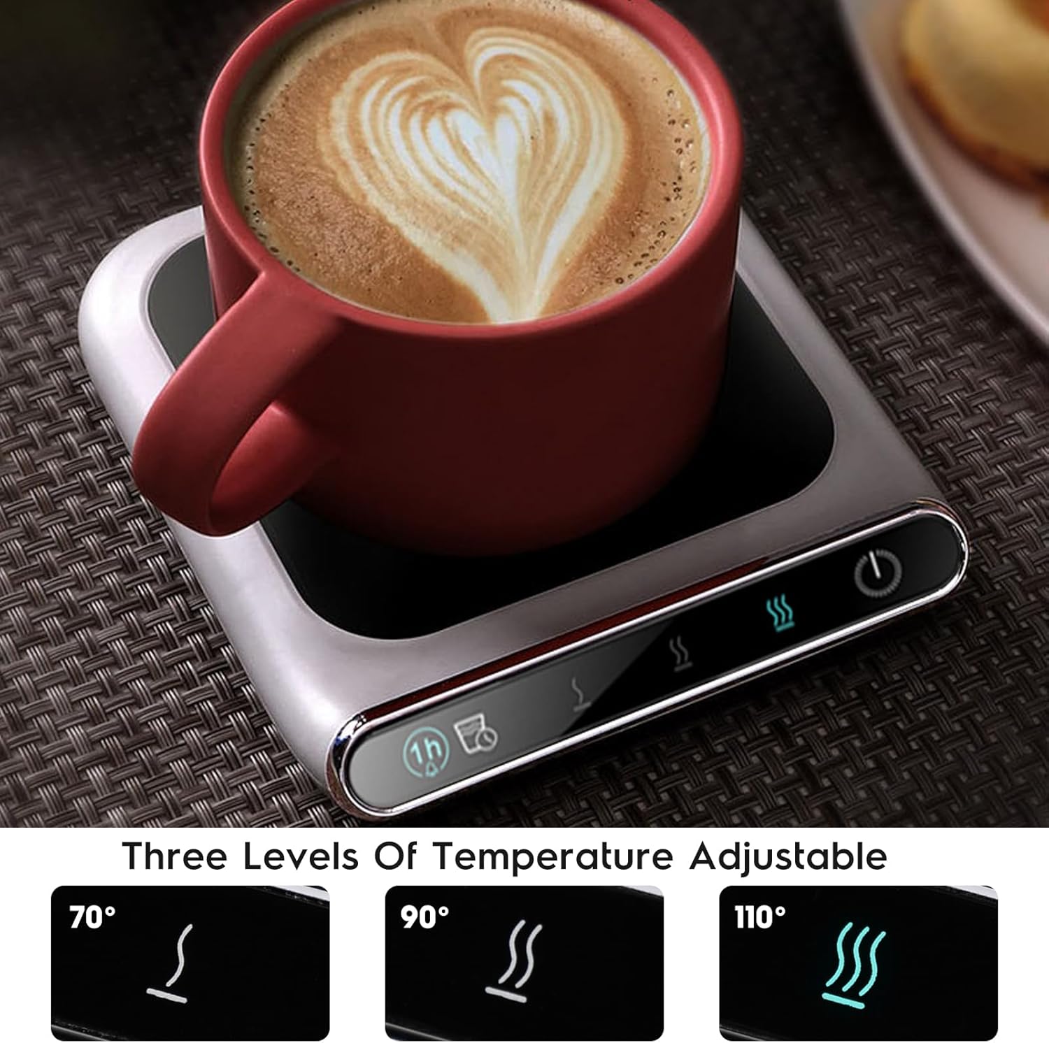 Mug warmer - temperature warmer with three speeds - cup warmer - heated coaster - mug warmer - USB cup warmer V1259-DP01-BO-164