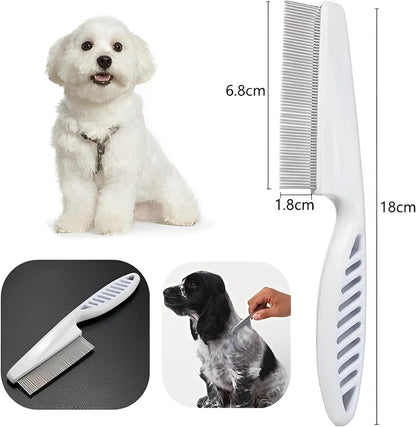 Flea comb for dogs and cats - Dog grooming tool - For removing tear stains, fleas, mange and lice V1259-DP01-BO-167