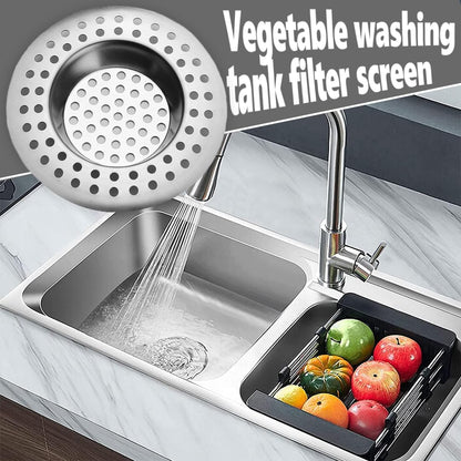 RVS kitchen drain plug - standard drain plug and hair/food catcher for bathroom - kitchen and shower (7.6 cm V1259-DP01-BO-168