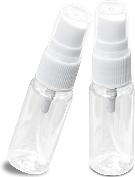 20 ml spray bottle - 2 mini spray bottles in travel size - clear plastic fine mist sprayer - compact V1259-DP01-BO-171