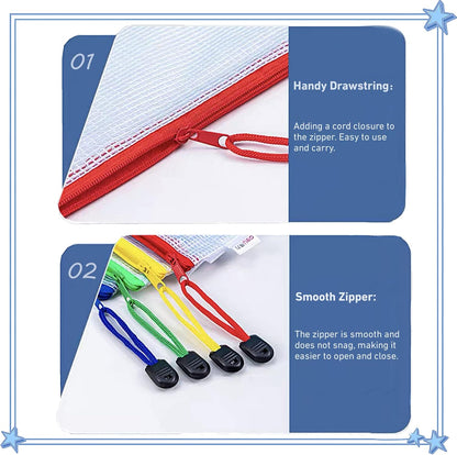 A5 Plastic Wallet Map Zip Closure Document Bag Files Zip Closure for Office Home School Supplies 5 Pieces V1259-DP01-BO-172