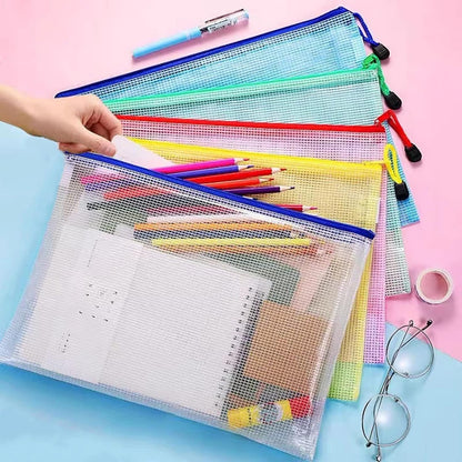 A5 Plastic Wallet Map Zip Closure Document Bag Files Zip Closure for Office Home School Supplies 5 Pieces V1259-DP01-BO-172