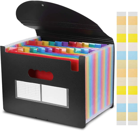 File Organizer - 24-pocket expandable folder - A4 size accordion folder - expandable file organizer with V1259-DP01-BO-177