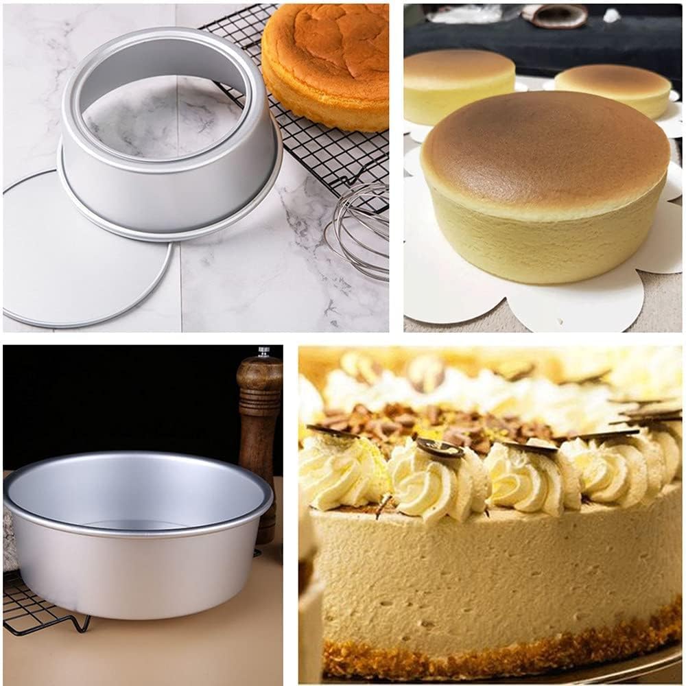 2-Pack 6-Inch Cake Pans Non-Stick Deep Aluminium Round Cake Pans with Removable Bottom for Baking - Baking - V1259-DP01-BO-178