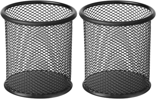 2-pack metal mesh pen holder pen holder for desk metal office mesh desktop storage pen holder office supplies V1259-DP01-BO-186