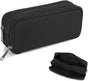 1 piece black stationery case - large case with durable outer shell - large capacity - zip compartment - V1259-DP01-BO-192