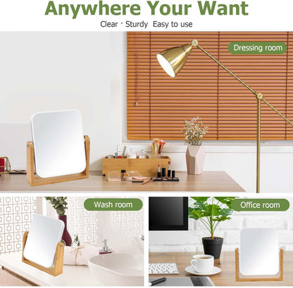 Desk mirror with standard 1x/3x magnification - double-sided - 360-degree swivel - portable vanity mirror V1259-DP01-BO-194