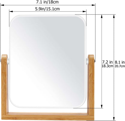 Desk mirror with standard 1x/3x magnification - double-sided - 360-degree swivel - portable vanity mirror V1259-DP01-BO-194