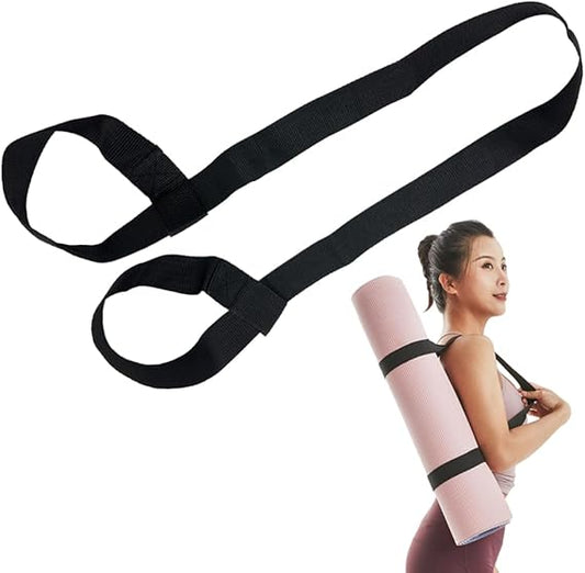 Yoga Mat Strap for Carrying - Cotton Yoga Mat Carry Strap Sling- Adjustable Loops for all Mat Sizes(Yoga Mat V1259-DP01-BO-197